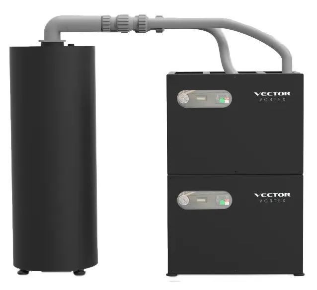 Vector Vortex Dry Vac System 15-User, 2x2.3HP Motor, 30 Gal Tank AKA 'The Beast'