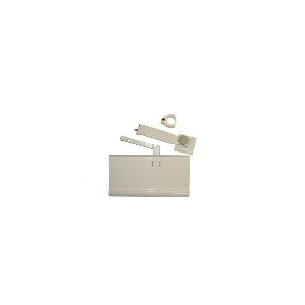 DCI 4955 Monitor Support & Full Keyboard Tray, w/Dual 8" Pivot Arm, Vertical Post Mounted, White