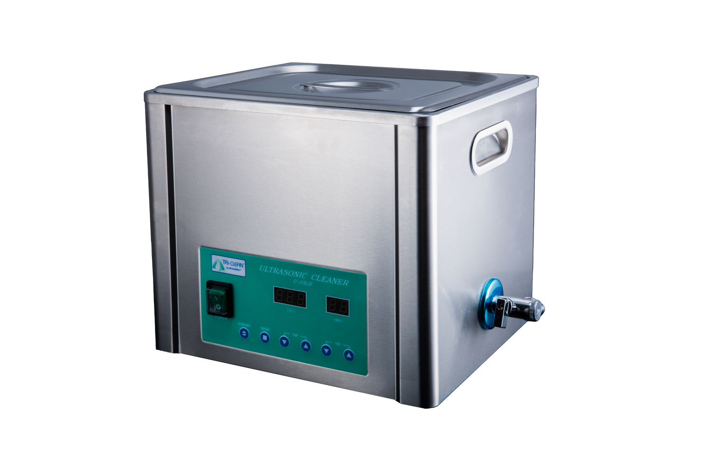 BrandMax Ultrasonic Cleaner, stainless steel, w/heat & basket U-10LH