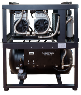 Vector Vortex Compressor VS4, Dual 2 HP (4HP Overall), 6-8 User, 19 Gal Tank