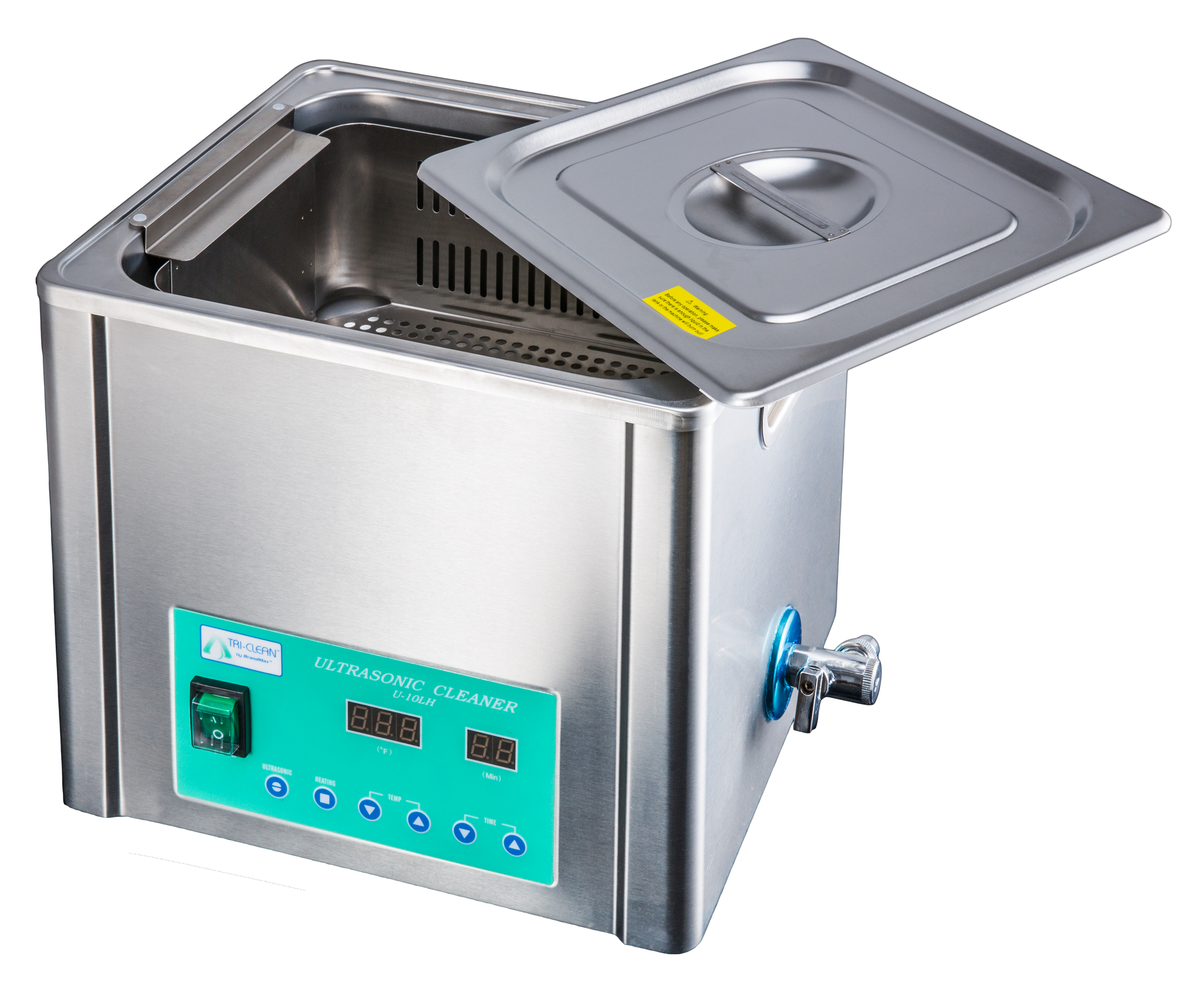 BrandMax Ultrasonic Cleaner, stainless steel, w/heat & basket U-10LH