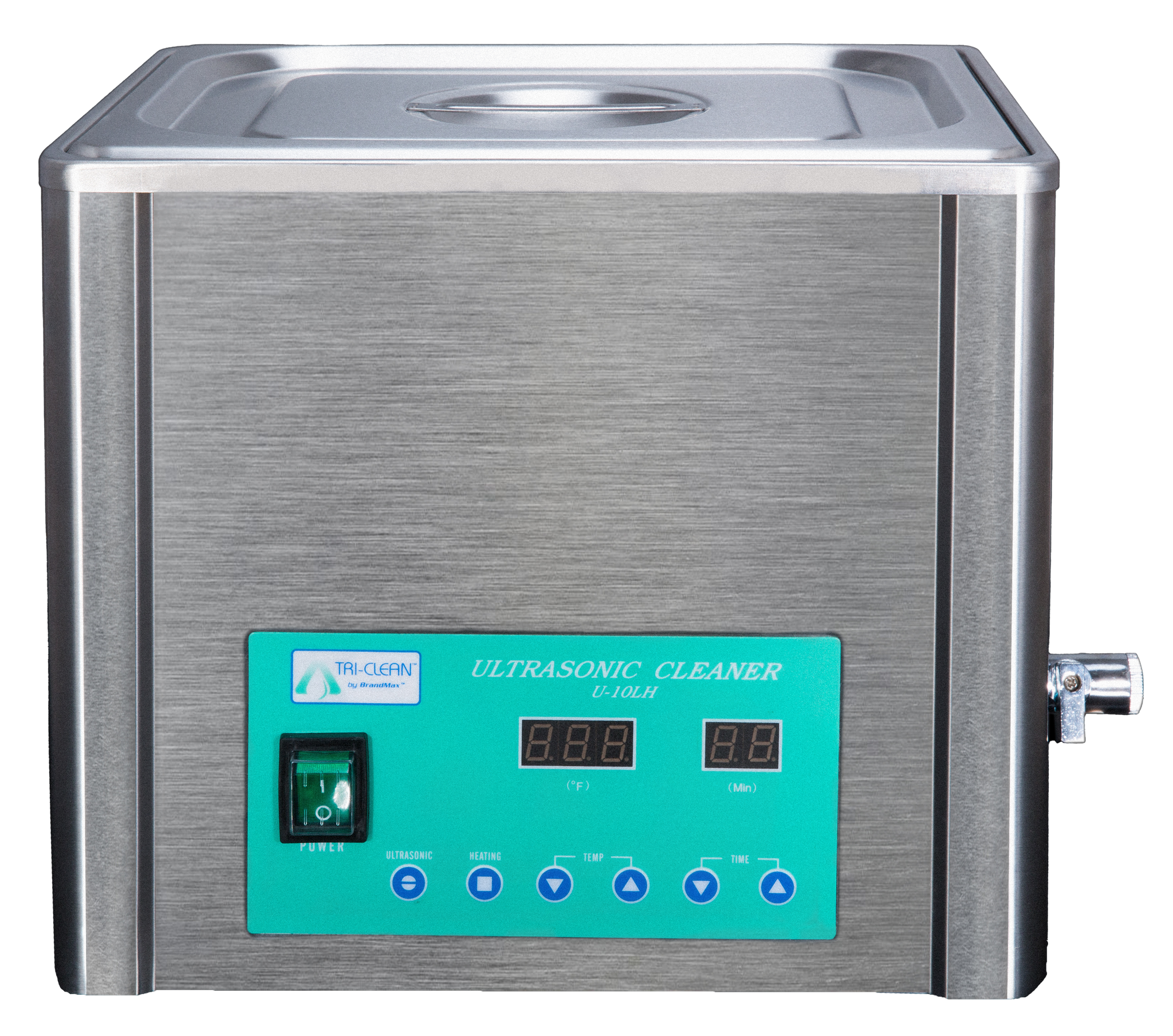BrandMax Ultrasonic Cleaner, stainless steel, w/heat & basket U-10LH