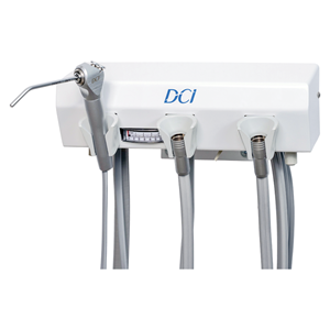 DCI 4128 Alternative Arm Mounted Manual Control, 1 Wet & 1 Dry w/Tray & White Flex Arm