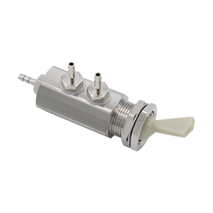 DCI 7176 Toggle Routing Valve, 2-Way, 1/16" Barbs, Gray