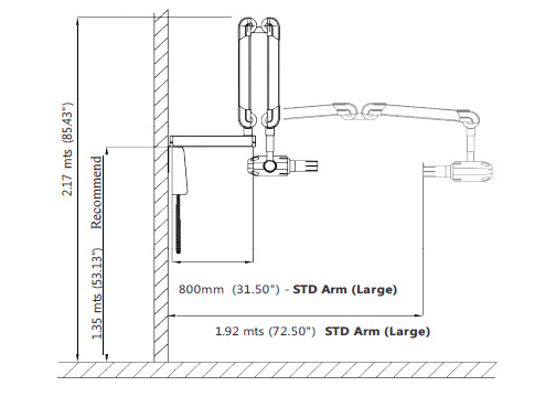 Vector MaxRay IntraOral 70kV Wall Mount X-Ray